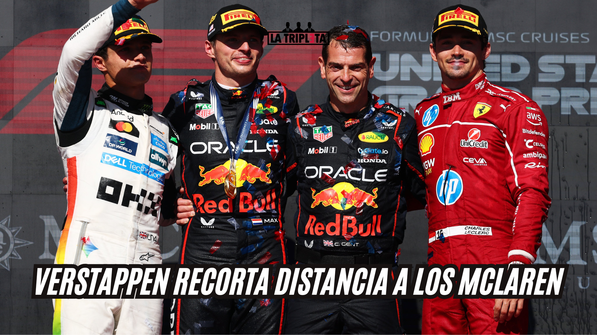 F1 GP ESTADOS UNIDOS 2025: VERSTAPPEN RECORTA DISTANCIA A LOS MCLAREN EN LA LUCHA POR EL TÍTULO